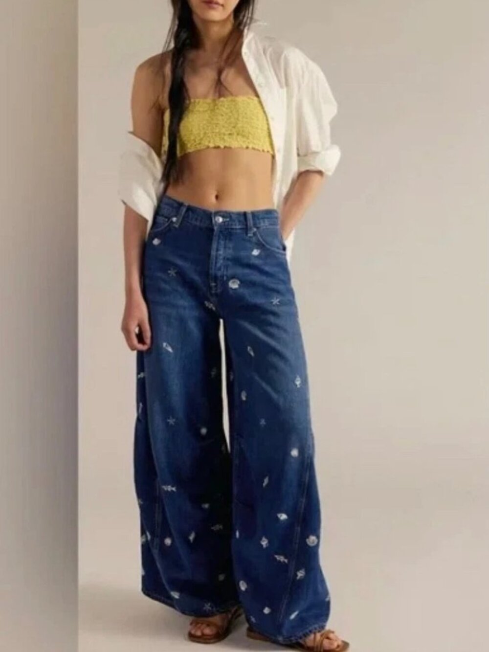 We The Free Westward Under the Sea Jeans: Free People Barrel/Wide Size 32 NWT